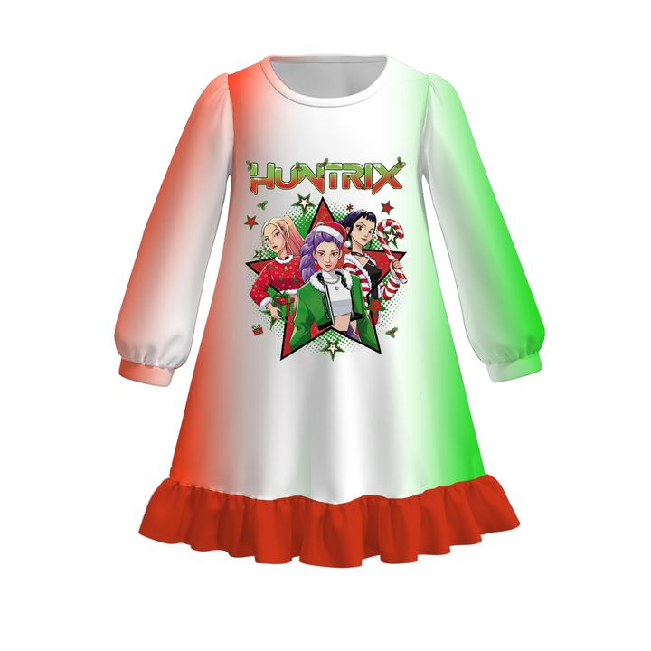 Christmas KPop Demon Hunters printed nightgown for girls