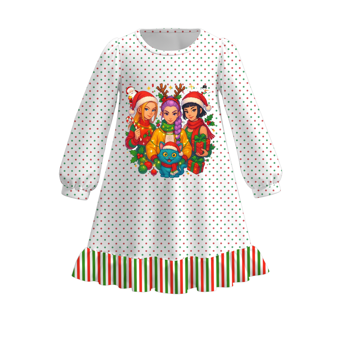Christmas KPop Demon Hunters printed nightgown for girls