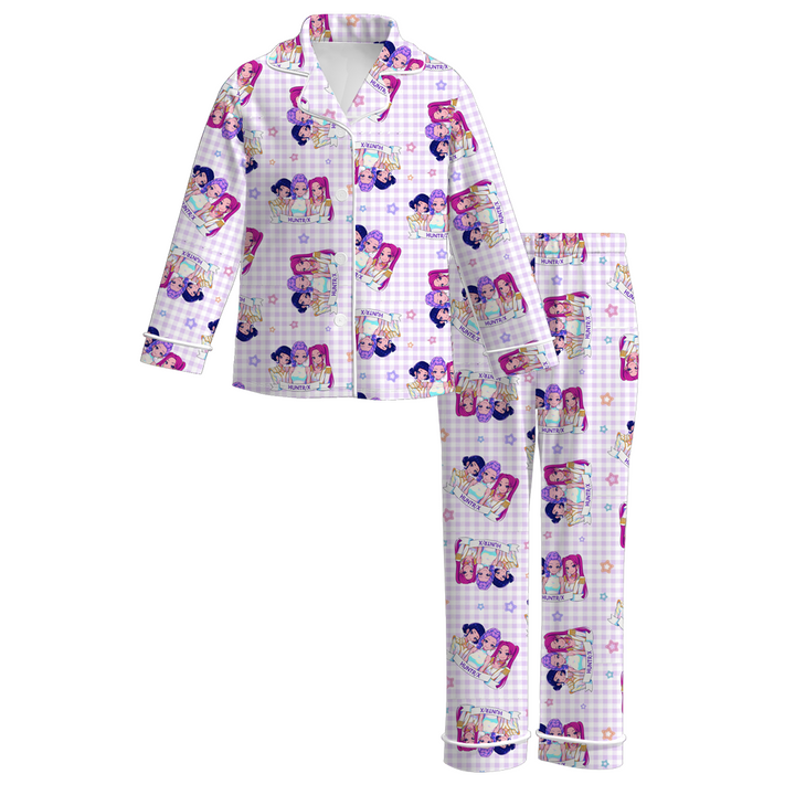 KPOP DEMON HUNTERS inspired printed pajamas set for girls
