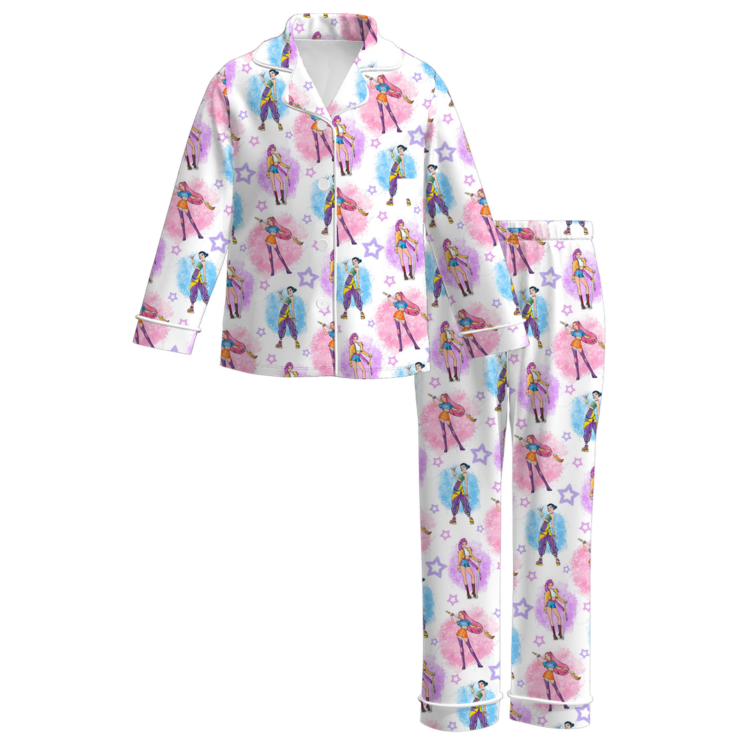 KPOP DEMON HUNTERS inspired printed pajamas set for girls
