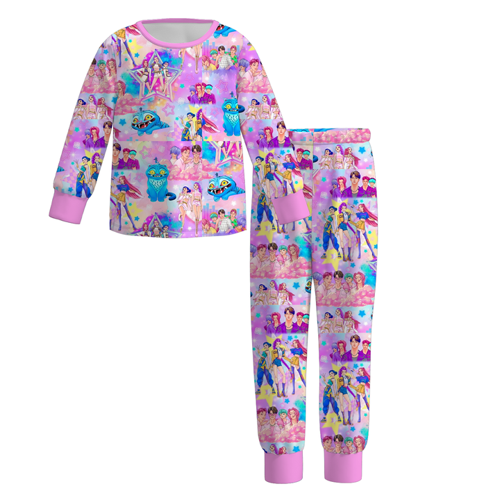 KDH K-pop inspired printed pajamas set for girls