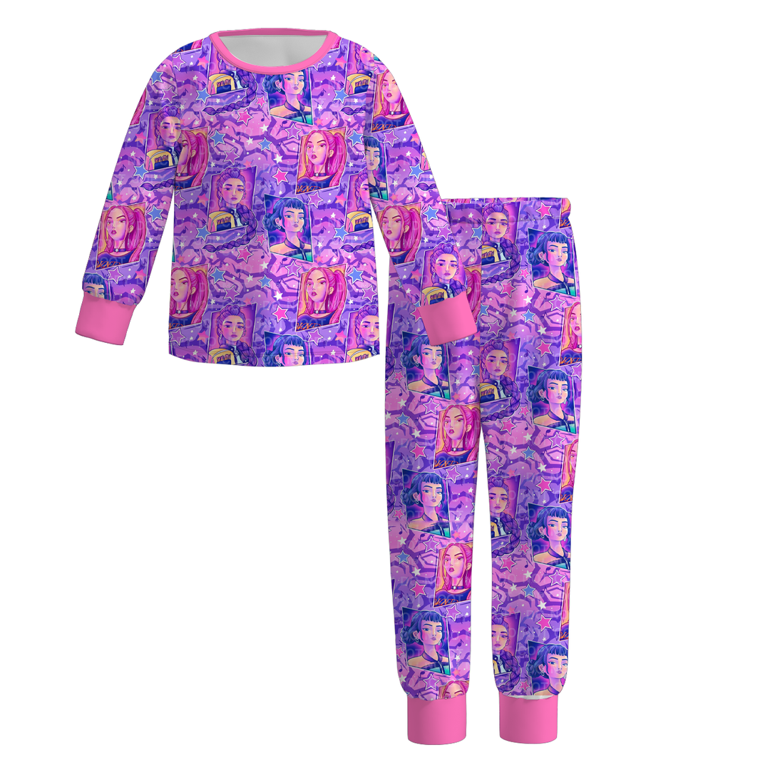 KDH K-pop inspired printed pajamas set for girls