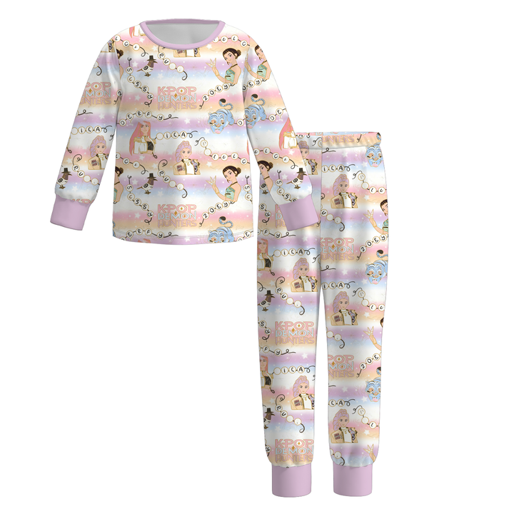 KDH K-pop inspired printed pajamas set for girls
