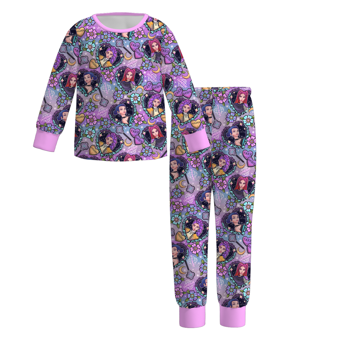 KDH K-pop inspired printed pajamas set for girls