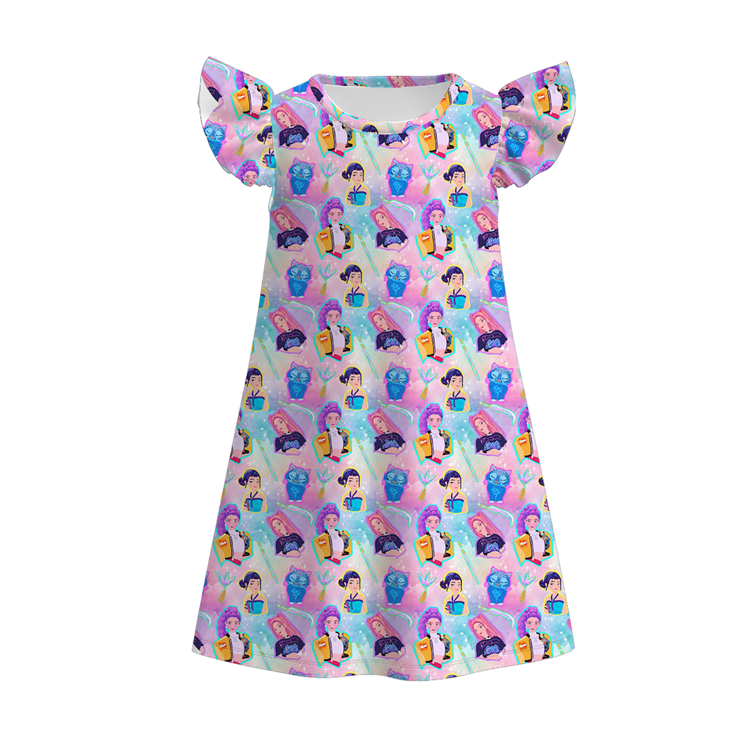Girls KDH K-pop inspired printed nightgown dress