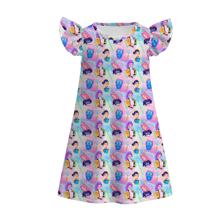 Girls KDH K-pop inspired printed nightgown dress