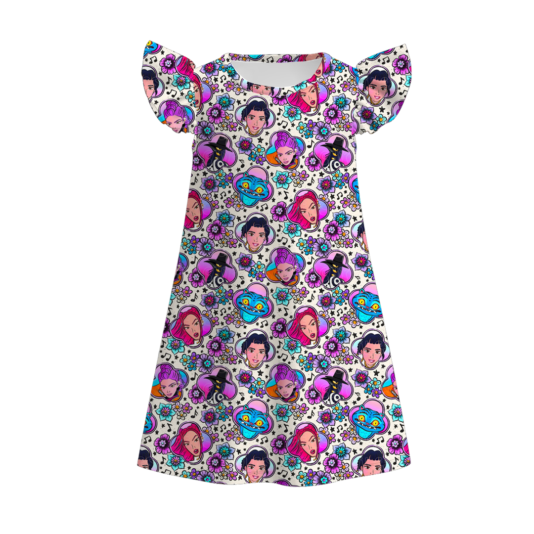 Girls KDH K-pop inspired printed nightgown dress