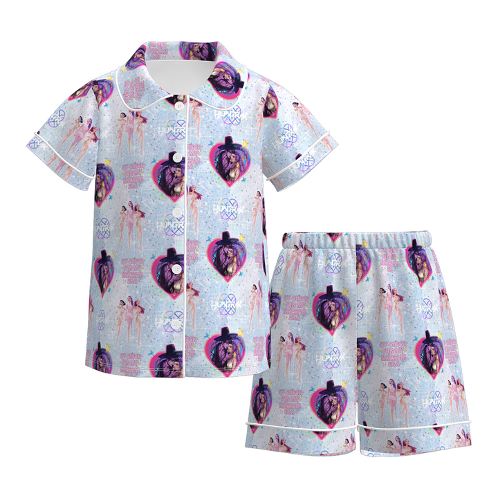 KDH K-pop inspired printed pajamas set for girls