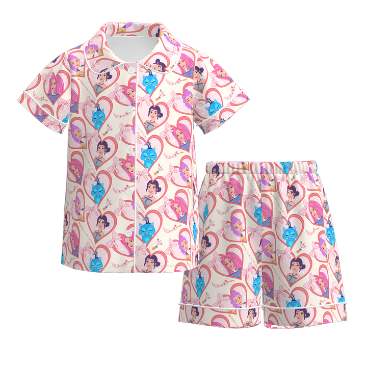 KDH K-pop inspired sweet printed pajamas set for girls