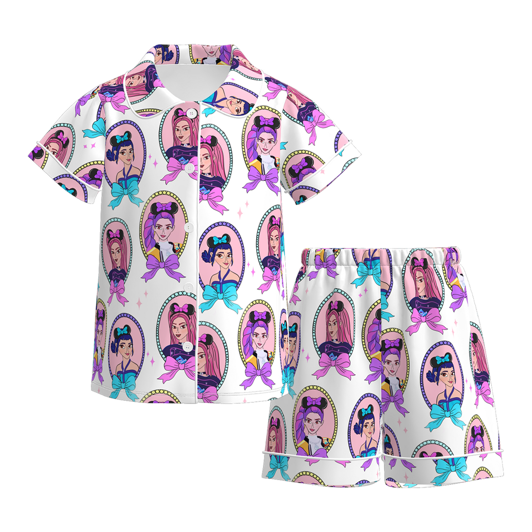 KDH K-pop inspired sweet printed pajamas set for girls