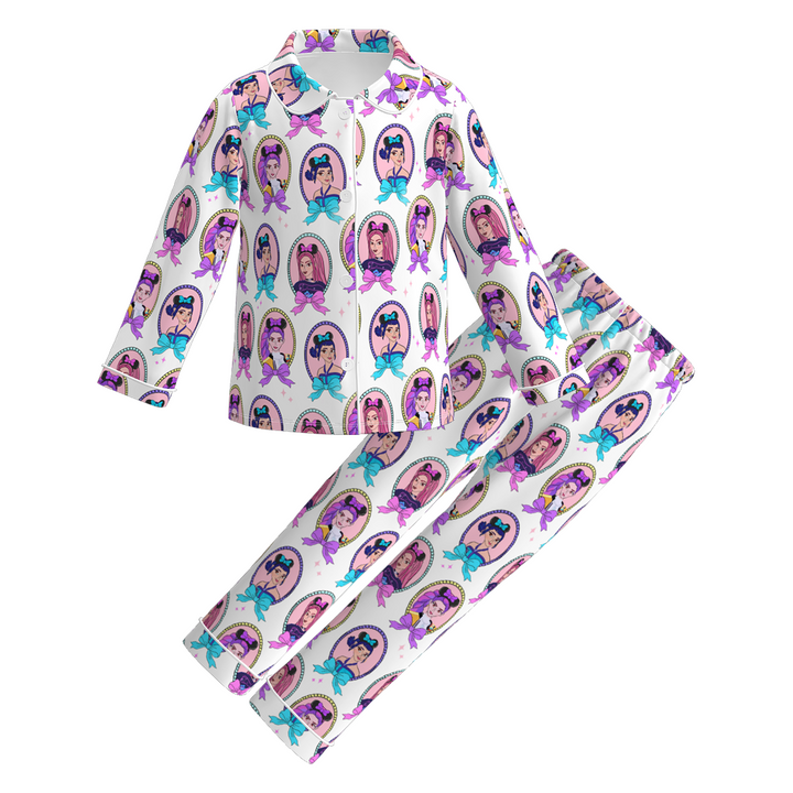 KDH K-pop inspired printed long sleeve pajamas set for girls