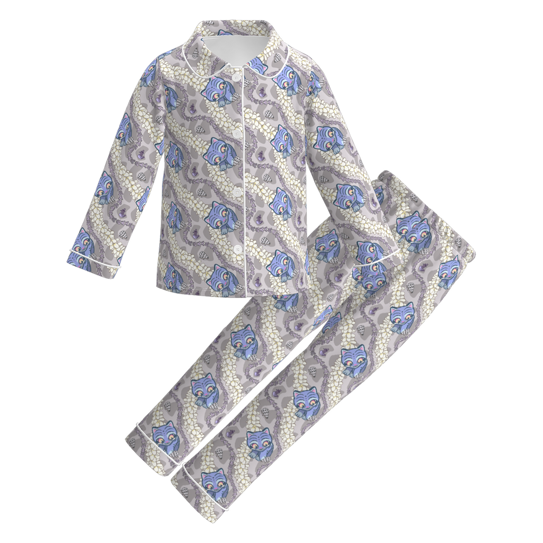KDH K-pop inspired printed long sleeve pajamas set for girls