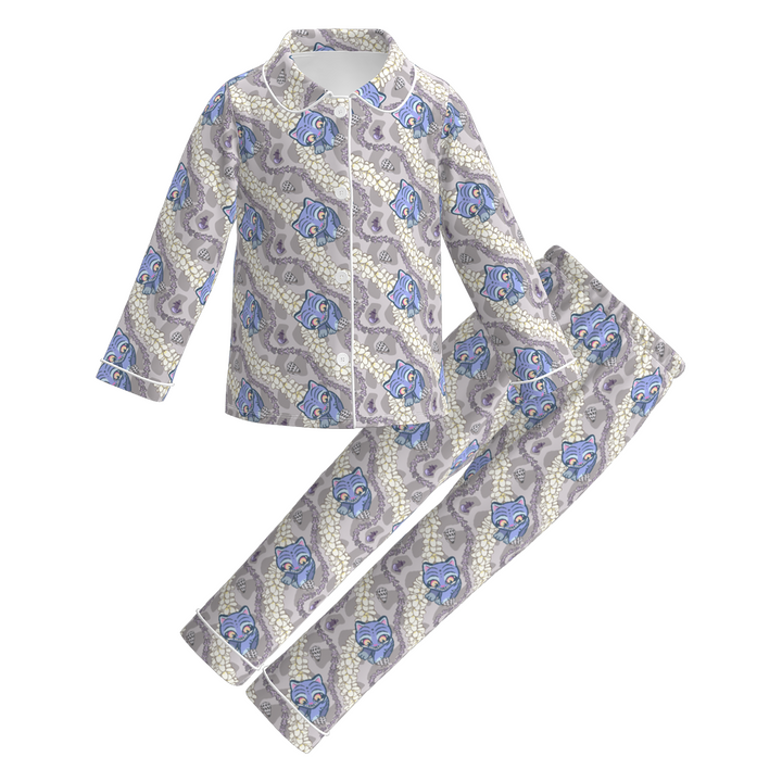 KDH K-pop inspired printed long sleeve pajamas set for girls