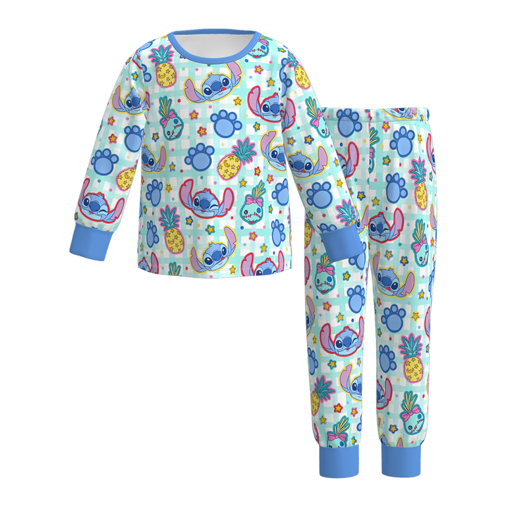 Girls cartoon character printed cute pajamas set