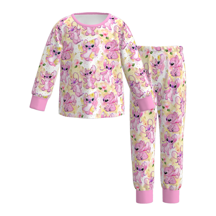 Girls cartoon character printed cute pajamas set