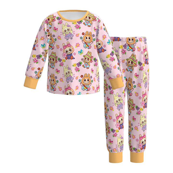Girls cartoon character printed cute pajamas set