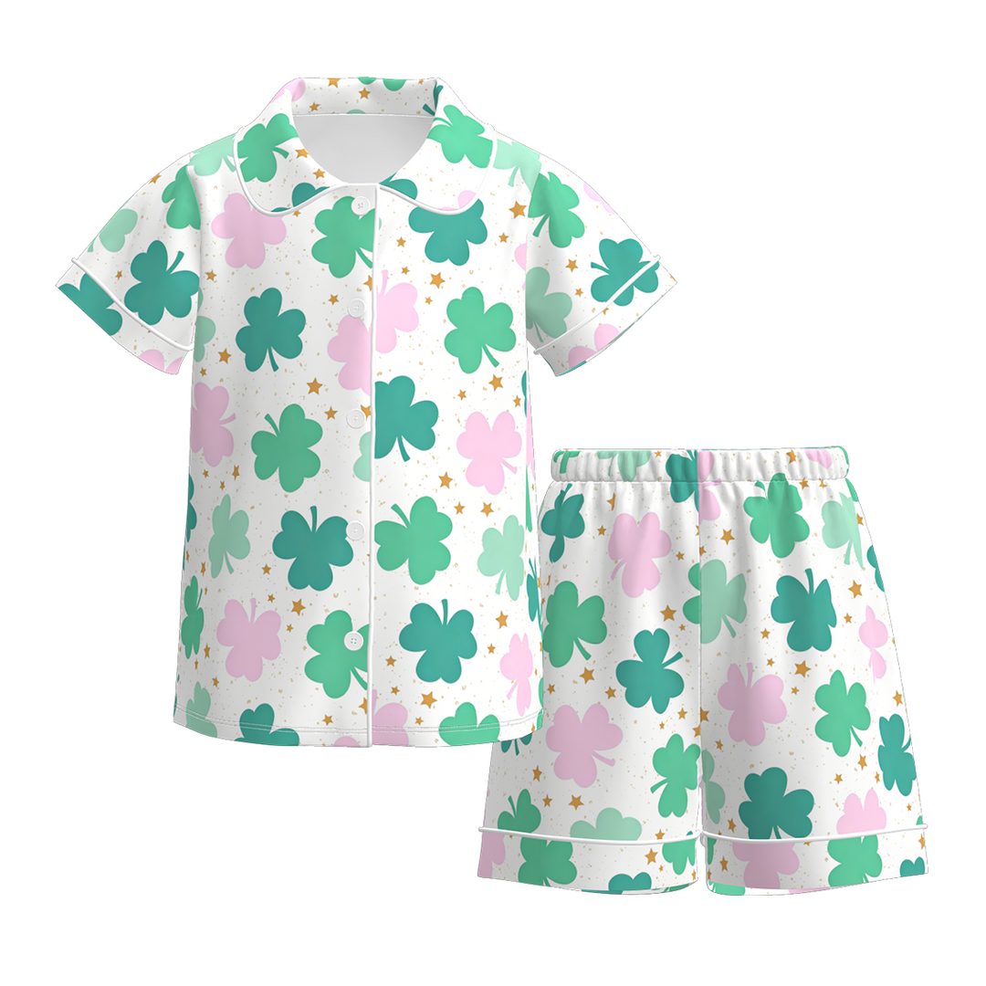 St. Patrick's Day short sleeve sleepwear set for girls