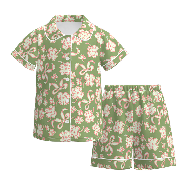 St. Patrick's Day short sleeve sleepwear set for girls