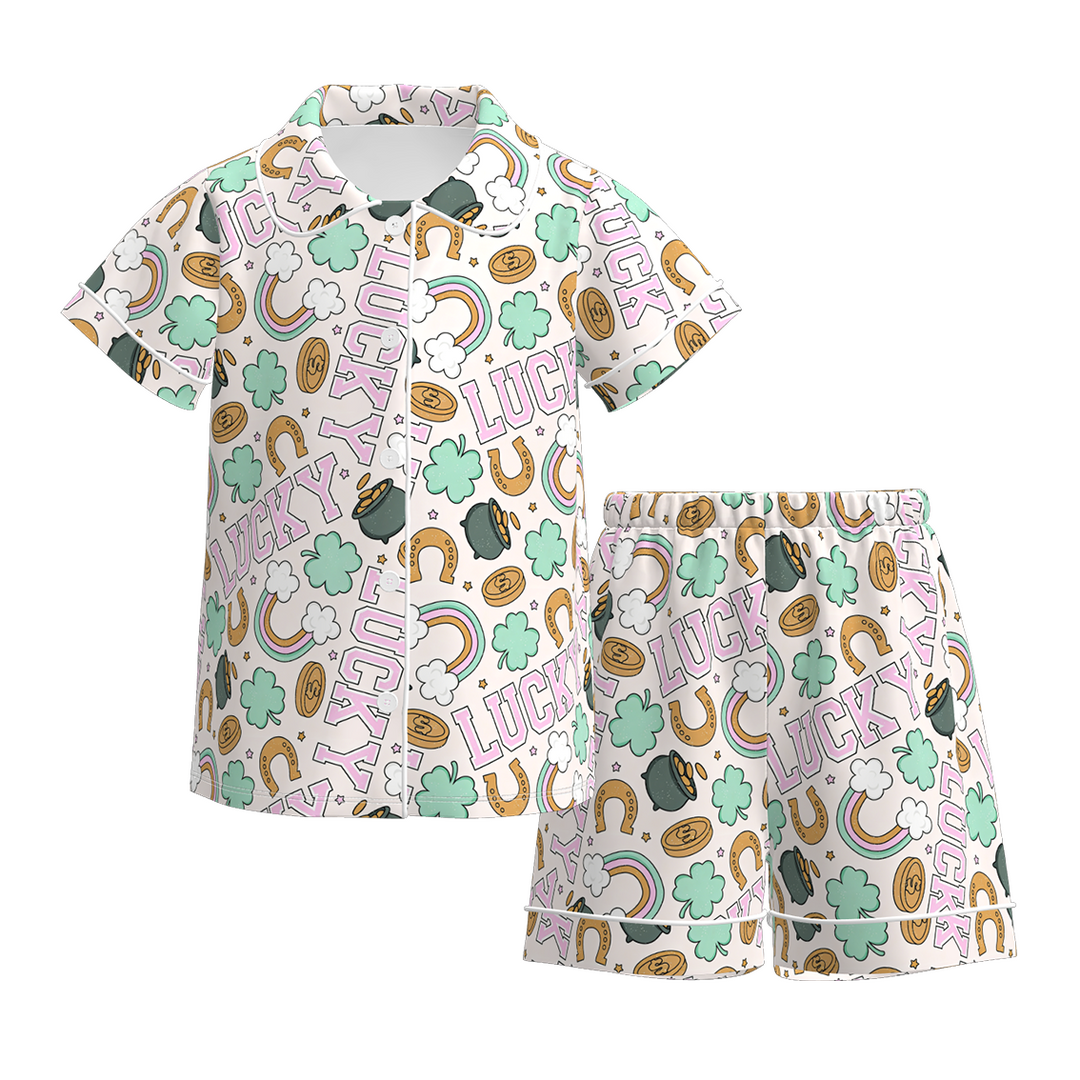 St. Patrick's Day short sleeve sleepwear set for girls