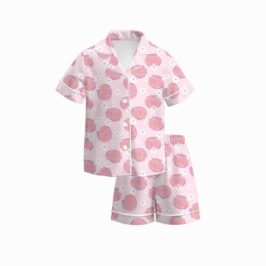 Ocean Dream shell printed pajamas set for girls