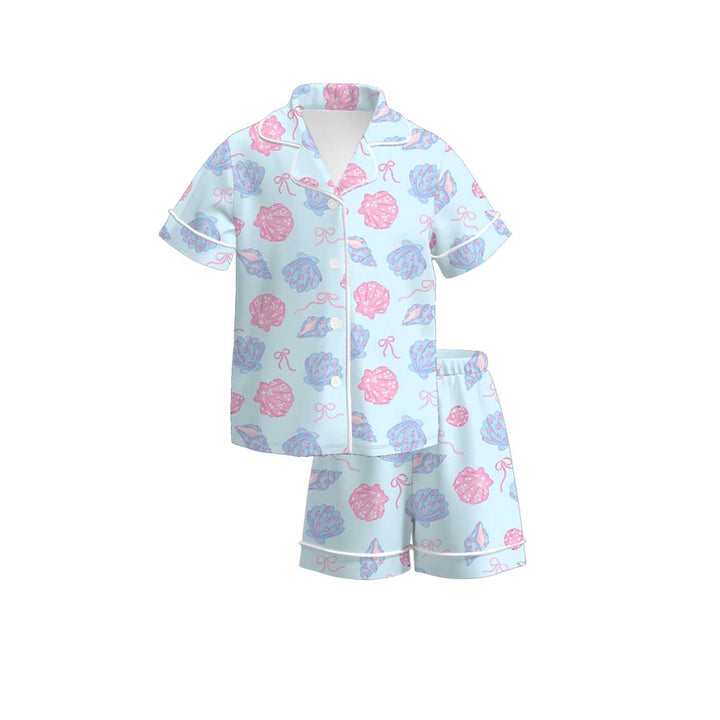 Ocean Dream shell printed pajamas set for girls