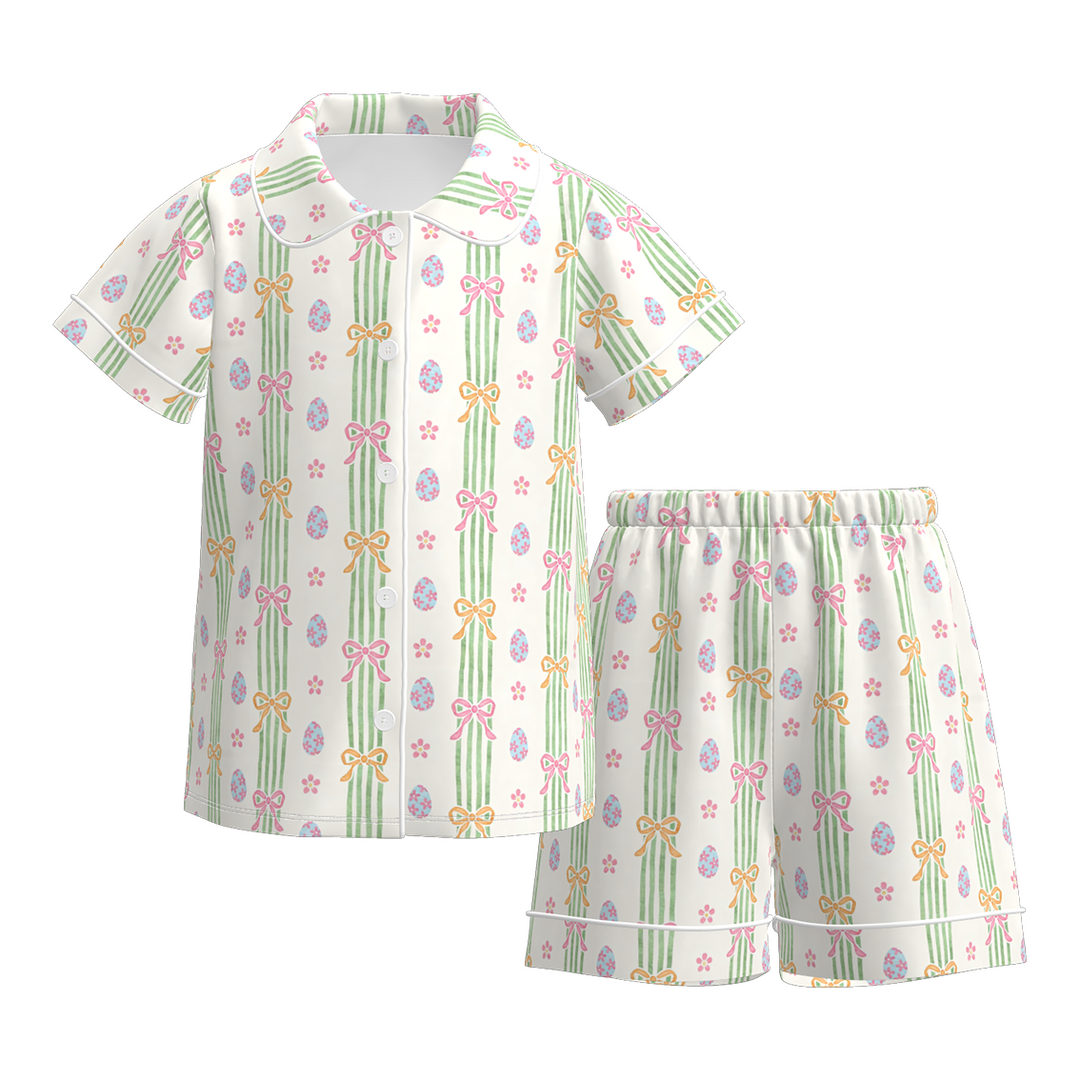 Easter cute all-over printed pajamas set for girls