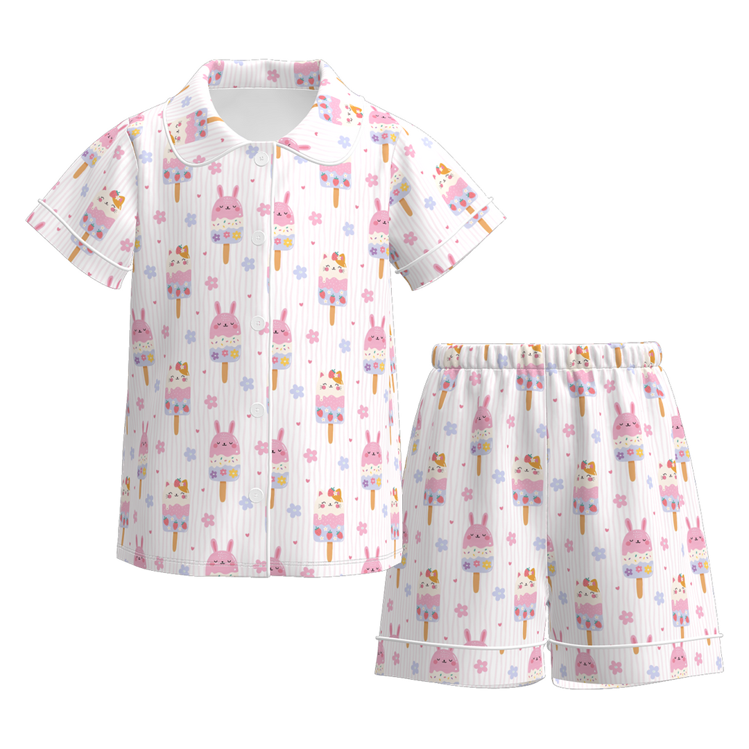 Girls Cool Summer Soft Skin-Friendly Pajama Set