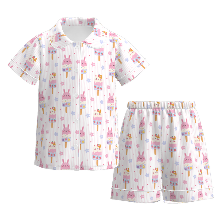 Girls Cool Summer Soft Skin-Friendly Pajama Set