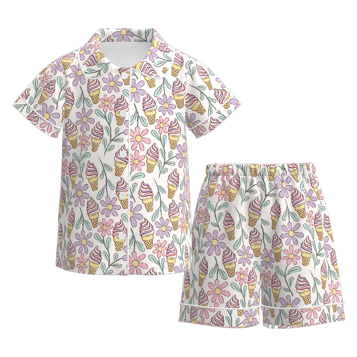 Girls Cool Summer Soft Skin-Friendly Pajama Set