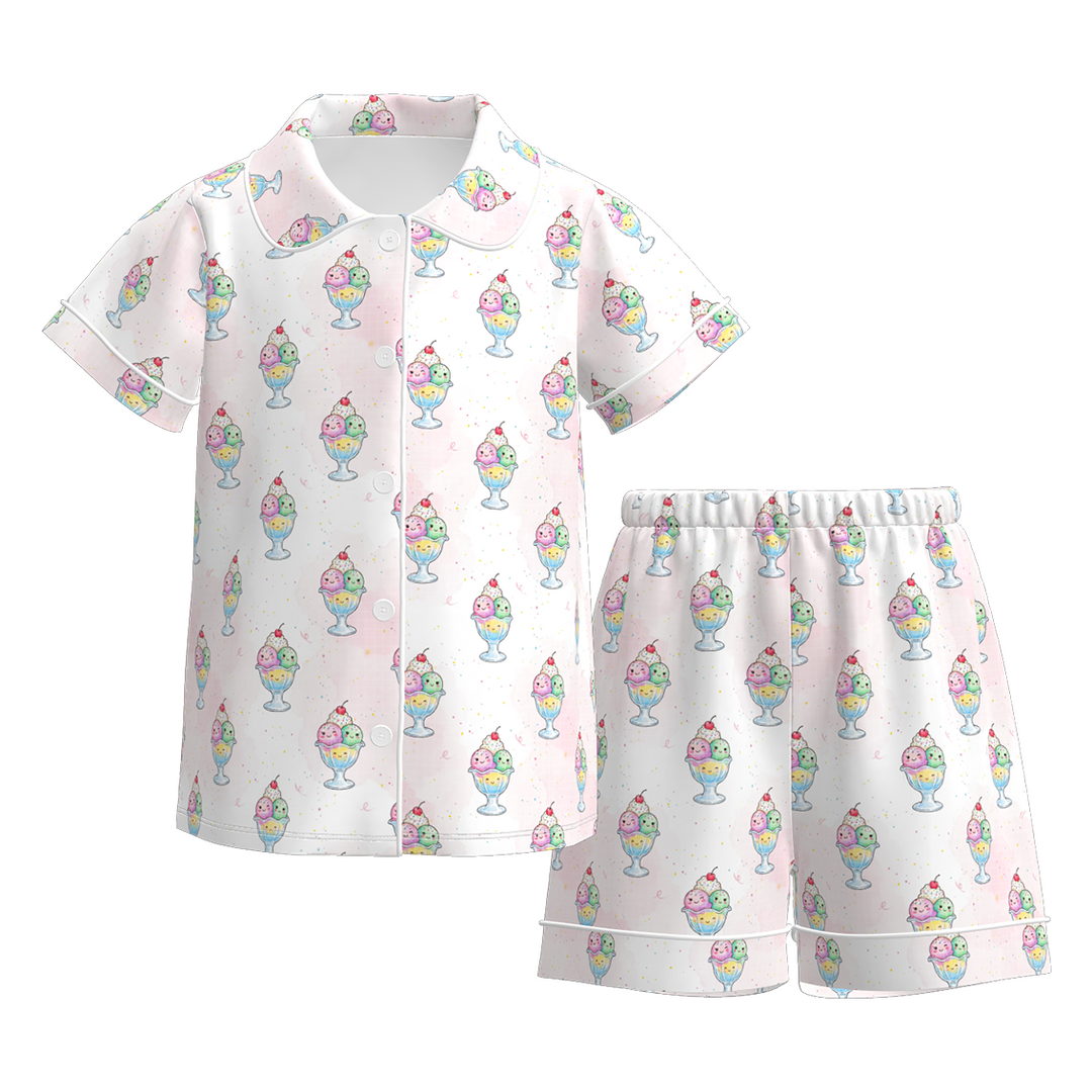 Girls Cool Summer Soft Skin-Friendly Pajama Set
