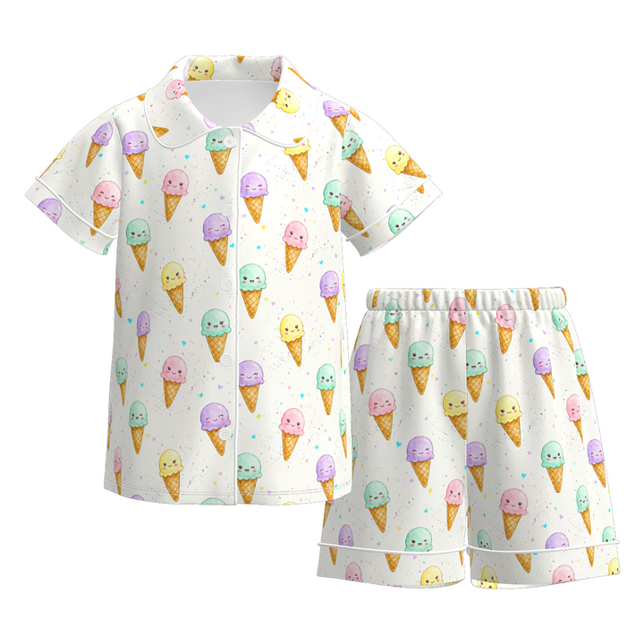 Girls Cool Summer Soft Skin-Friendly Pajama Set