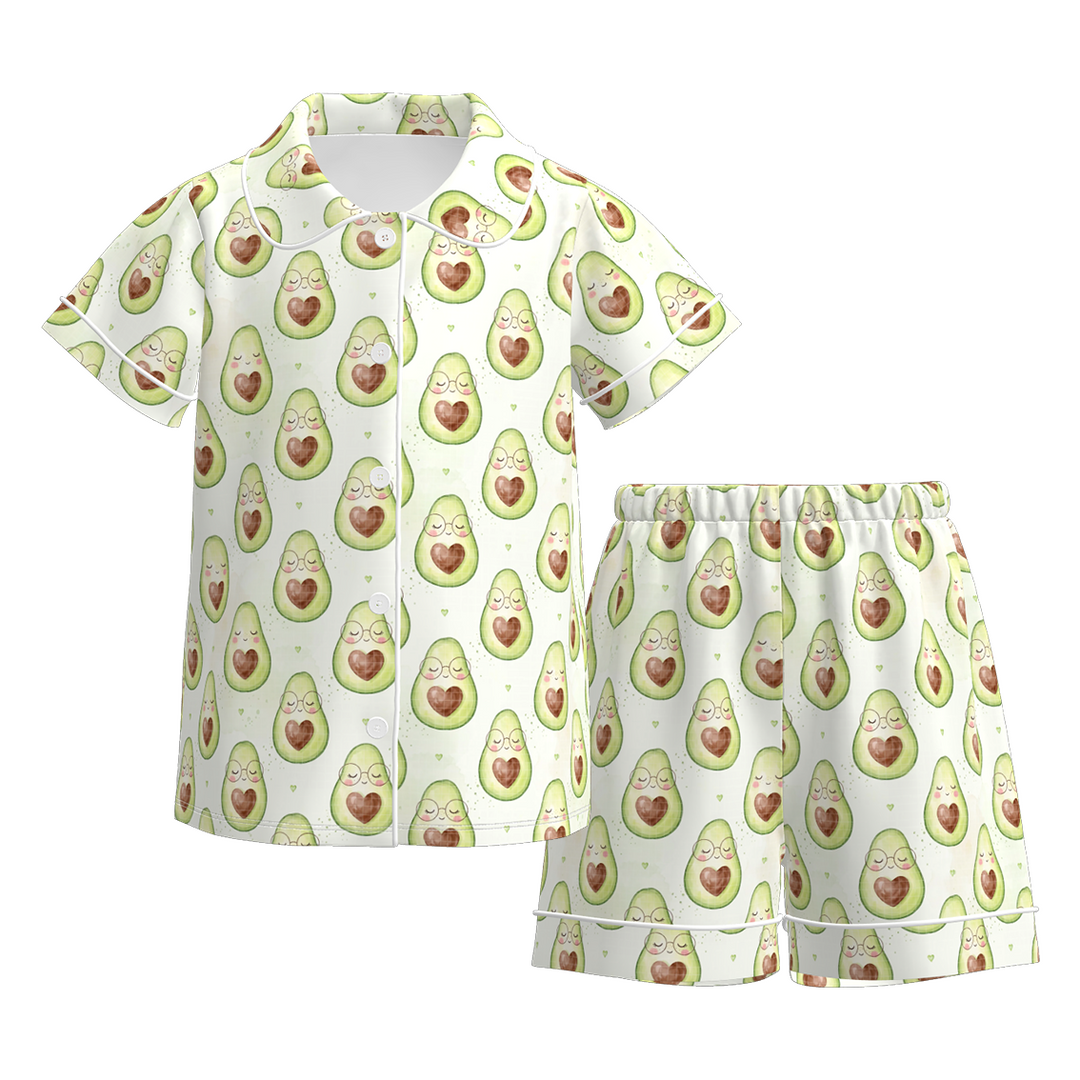 Girls Summer fruit-themed printed Soft Pajama Set