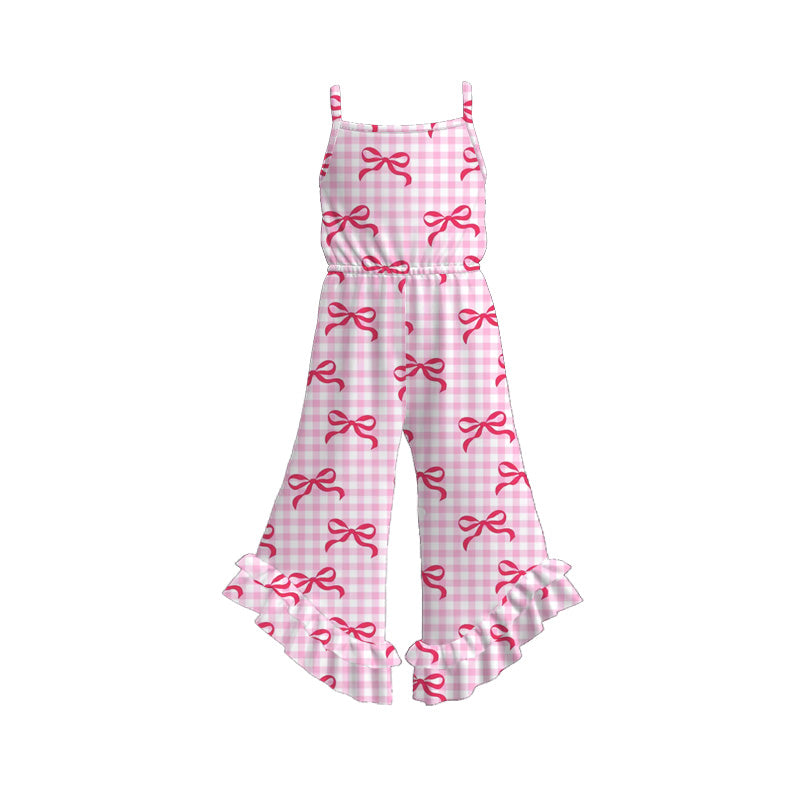 Girls summer fruits print wide leg jumpsuit