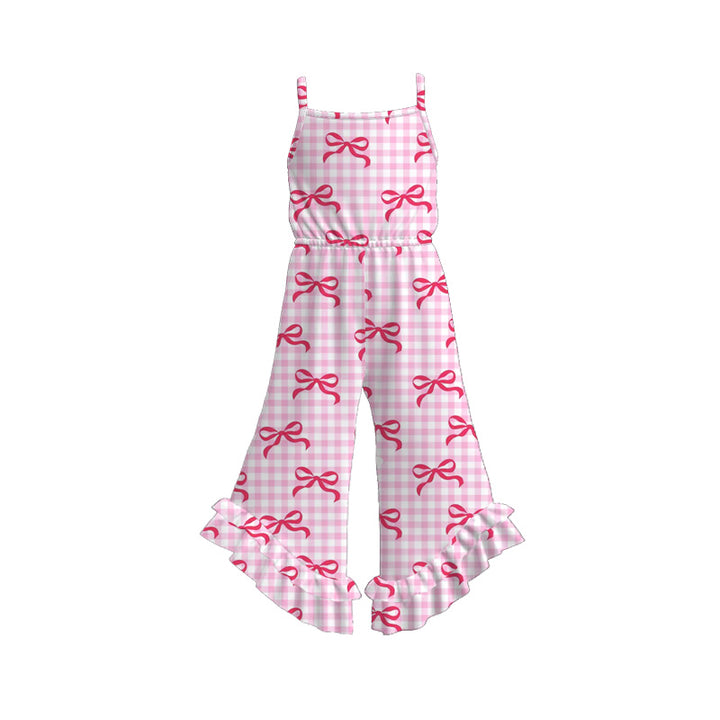 Girls summer fruits print wide leg jumpsuit