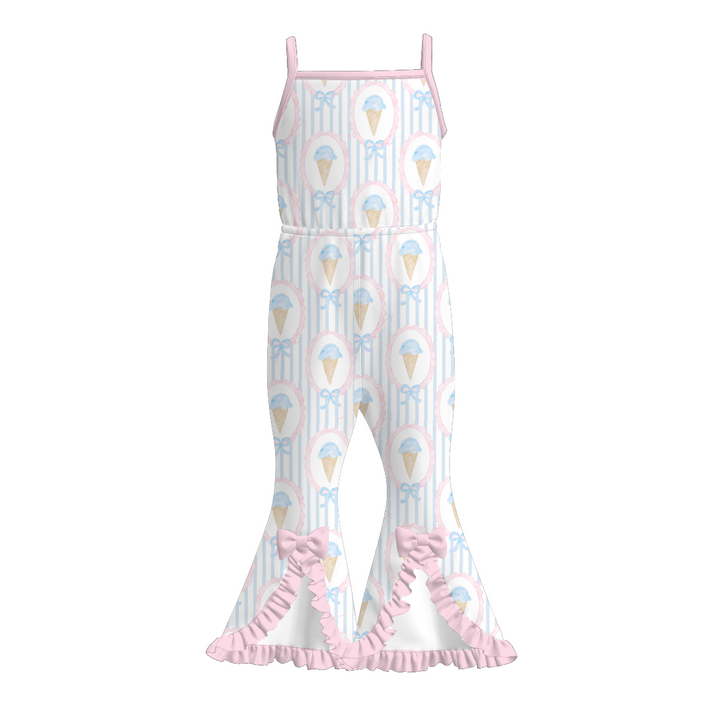 Summer vibe Slit hem jumpsuit for girls