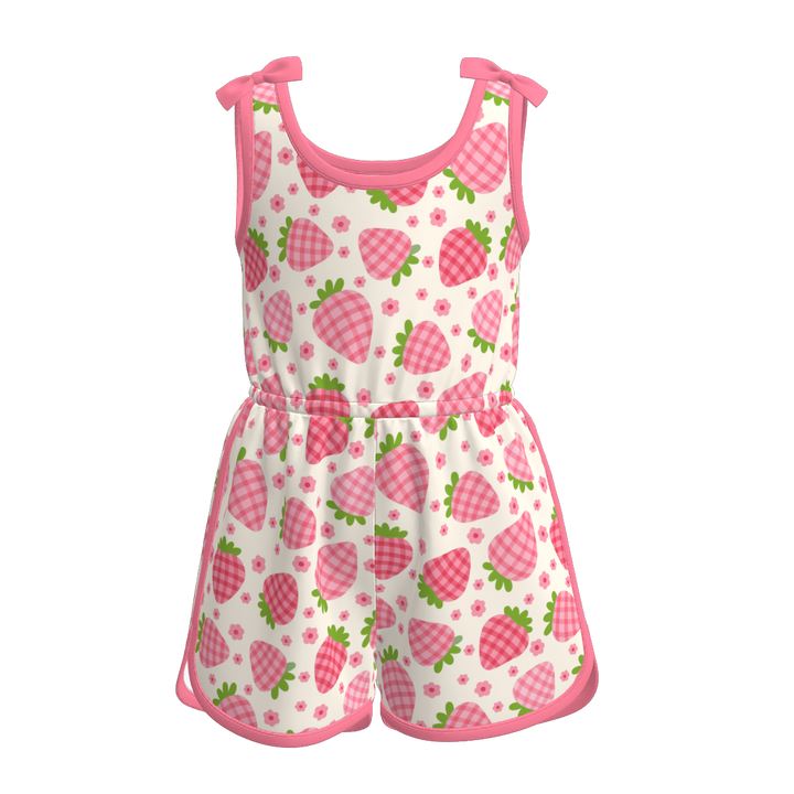 Bowknot sunflower sleeveless romper for girls