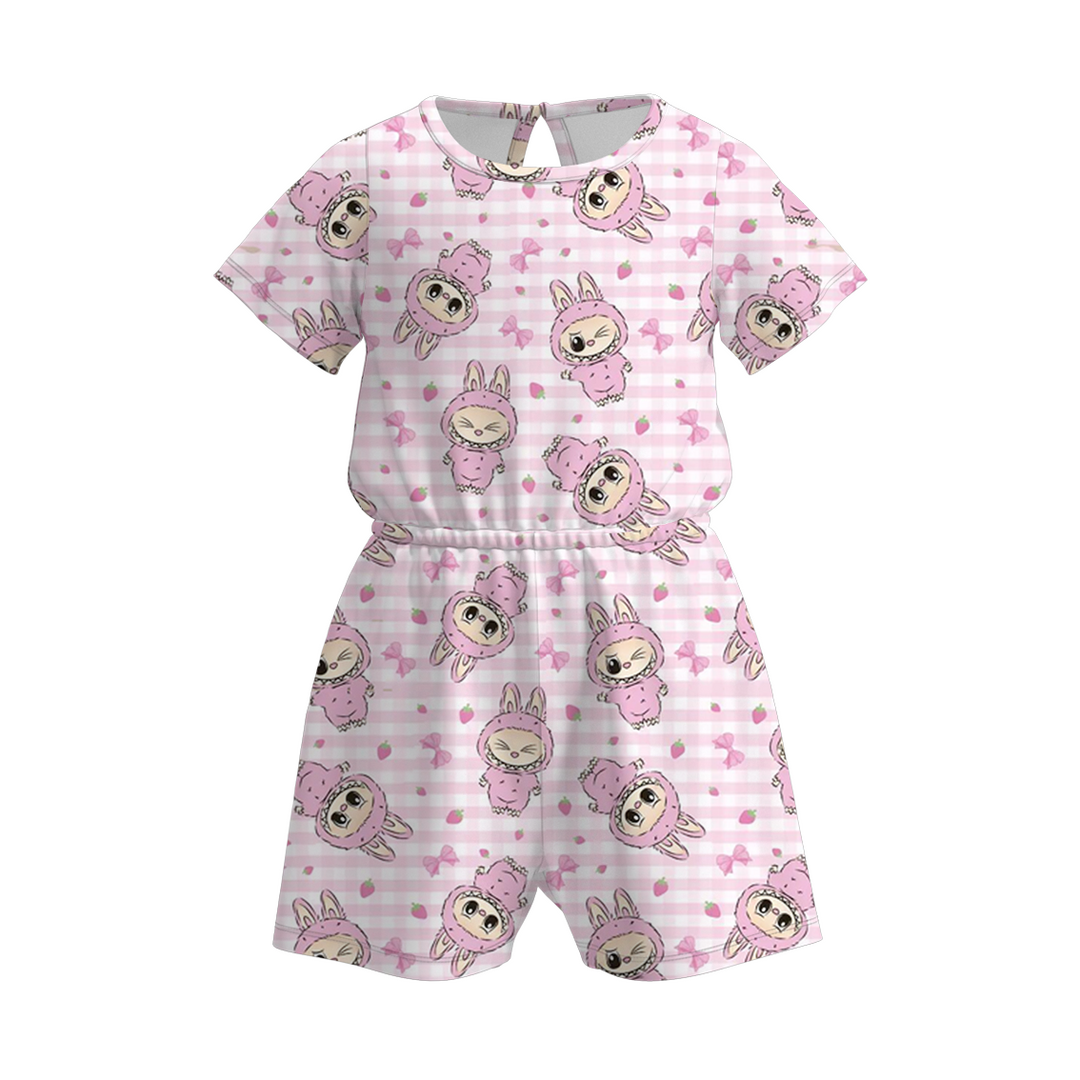 Girls short sleeve twirl dress with labubu printed