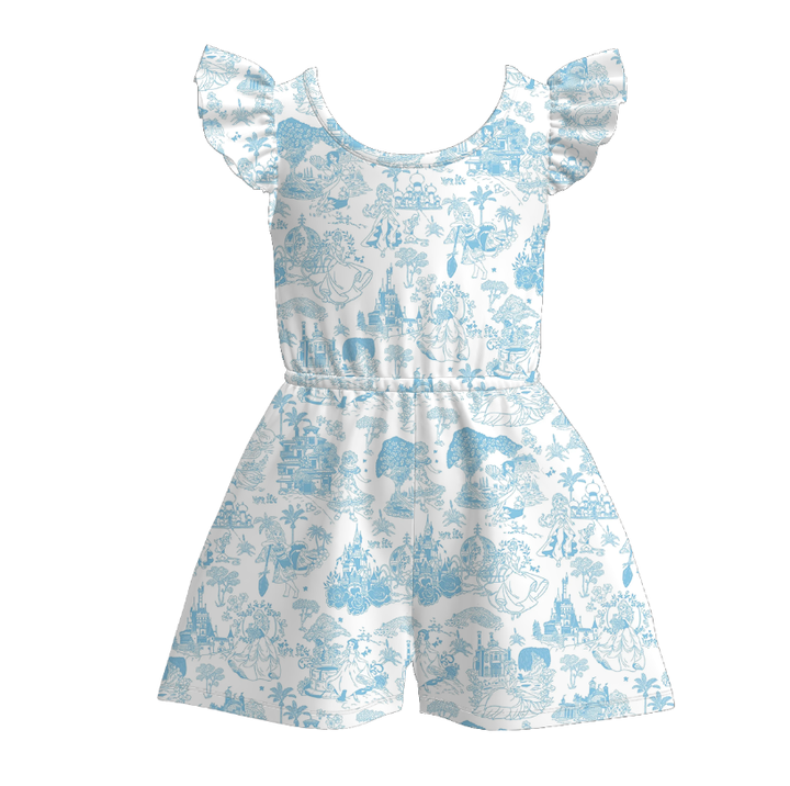 Girls blue princess twirly dress Sisters summer Outfits