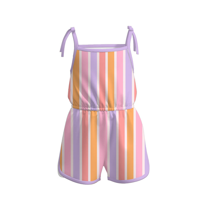 Girls Bow tie floral romper