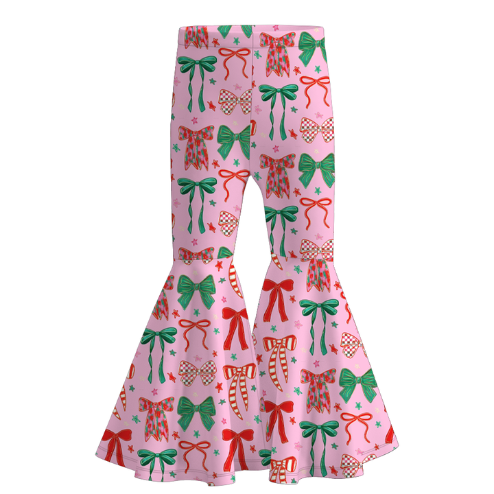 Christmas all-over printed bell pant bottom for girls