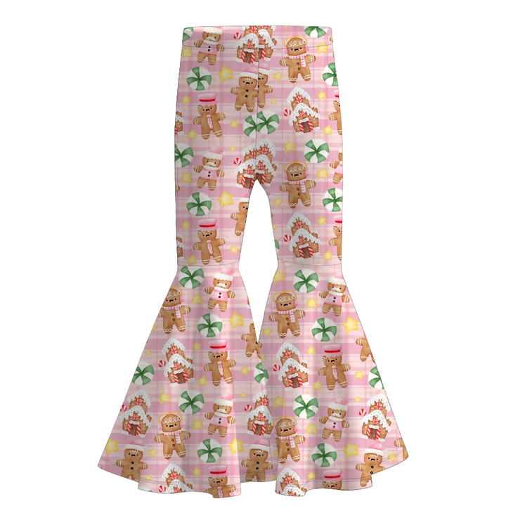 Christmas all-over printed bell pant bottom for girls