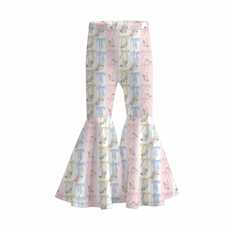 Girls' cute printed Bell Bottom Pant daily wear bottom