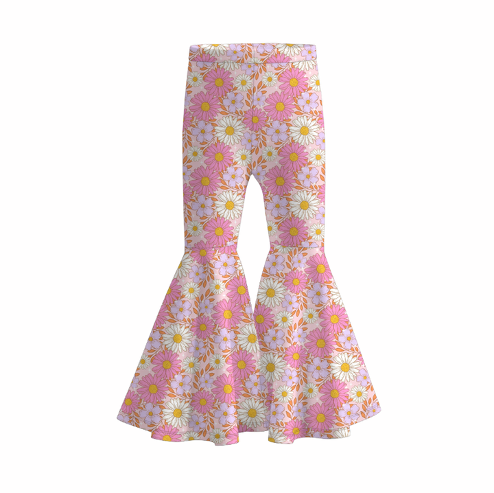 Girls' cute printed Bell Bottom Pant daily wear bottom