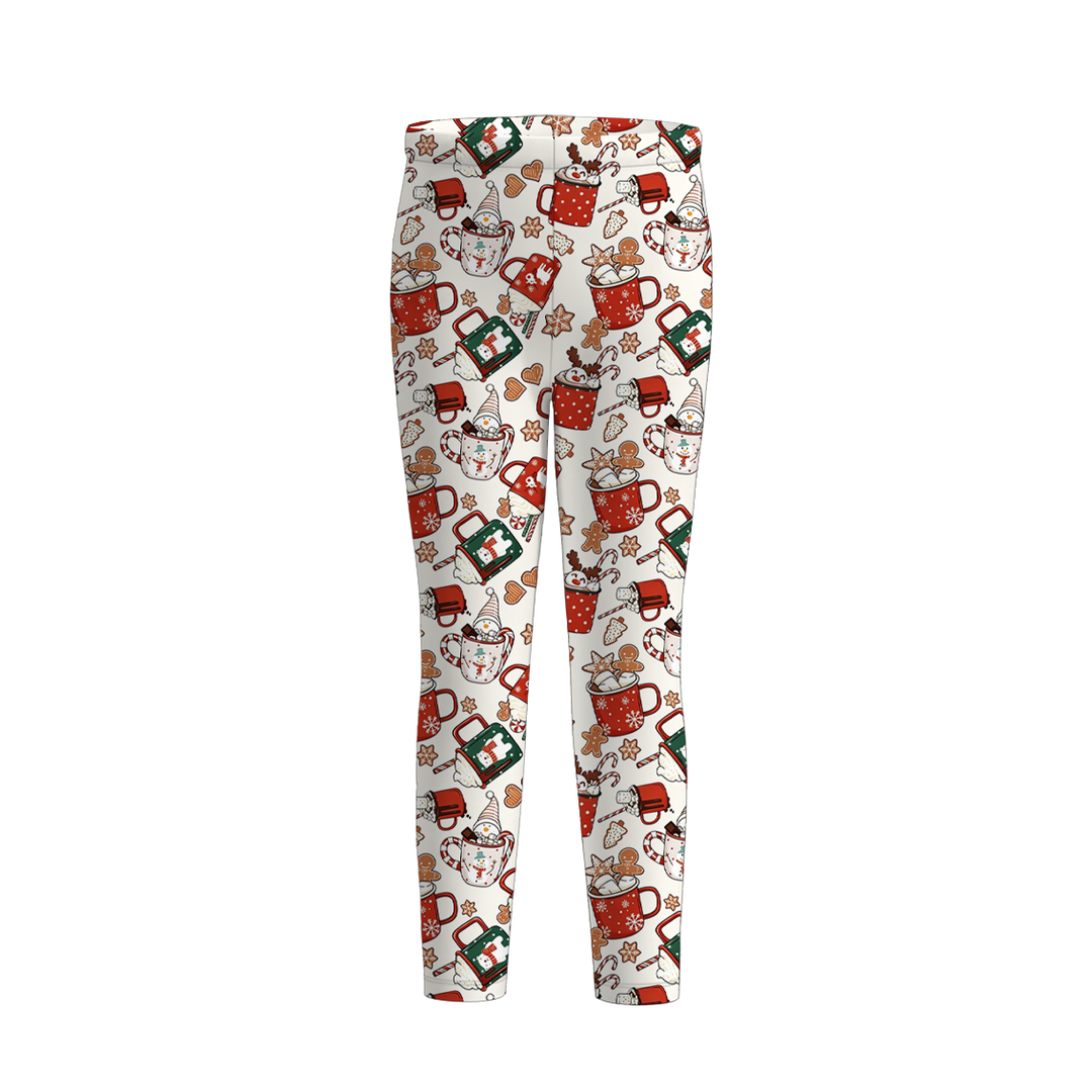 Girls Christmas Leggings Holiday Festive Loungewear