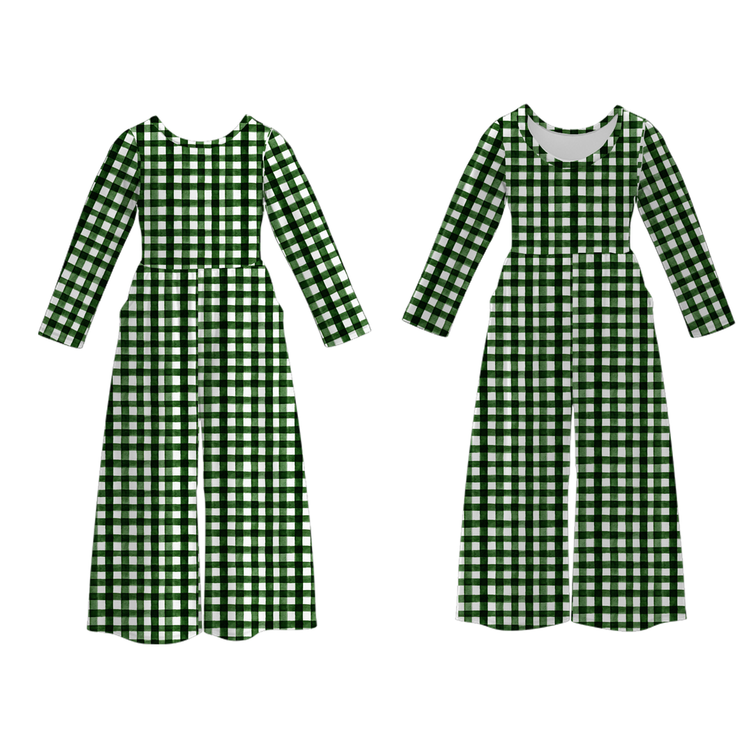 Girls' Christmas printed jumpsuit