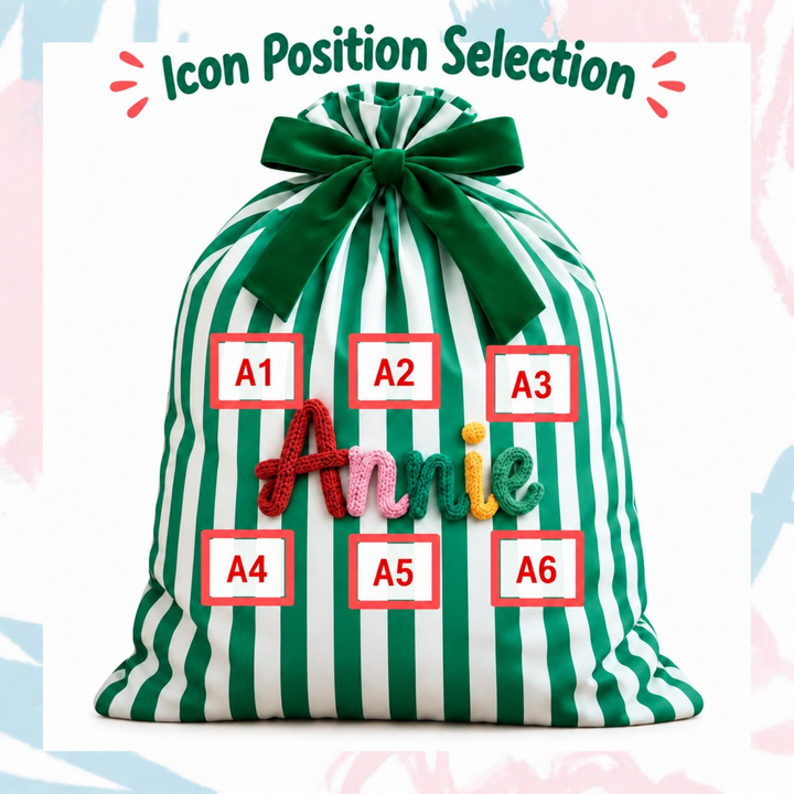 Personalized Embroidered Name Christmas Sack Large Gingham Gift Bag