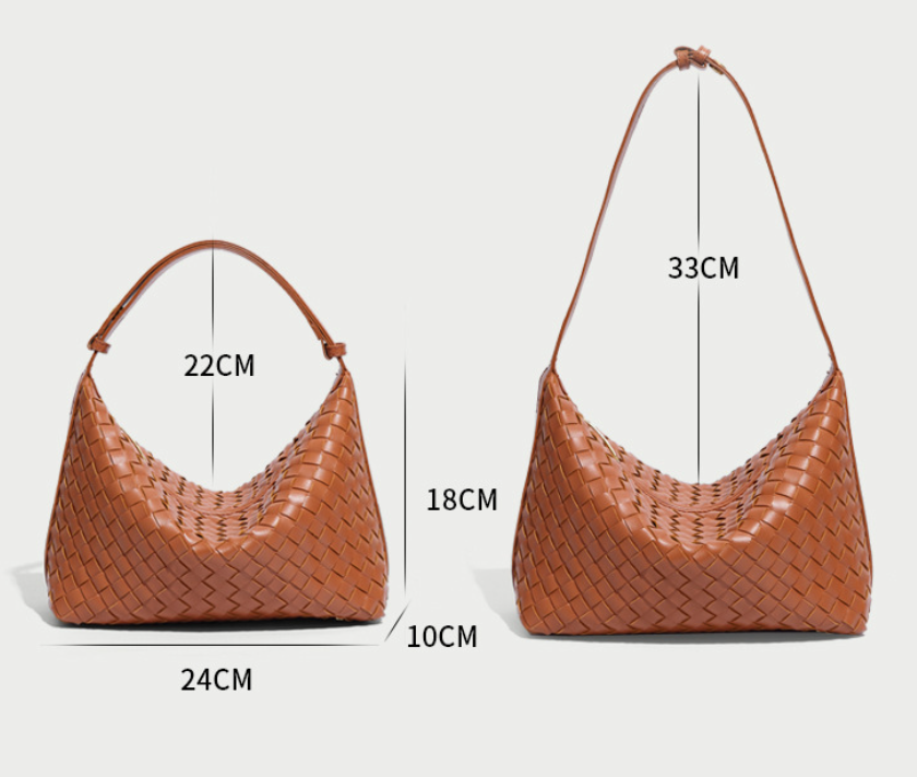 WEAVED LEATHER SHOULDER BAG FOR WOMEN