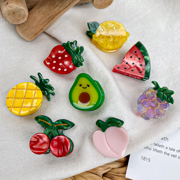 Cute fruit Mini acetate hair claw clips