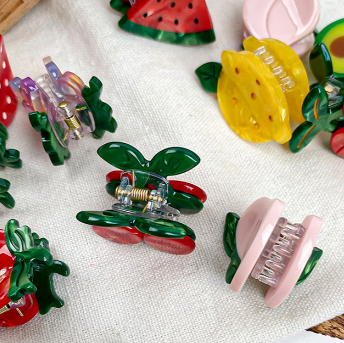 Cute fruit Mini acetate hair claw clips