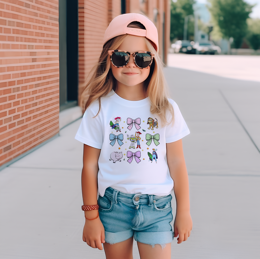 Girls white short-sleeved T-shirt